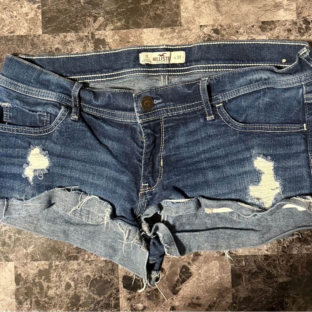 Hollister Dark Blue Jean Shorts